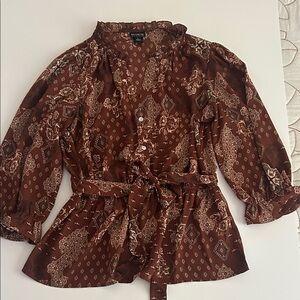 Brown Patterned Blouse